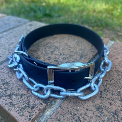 Working Dog Collar with Tie-Up Chain – HP D Ring